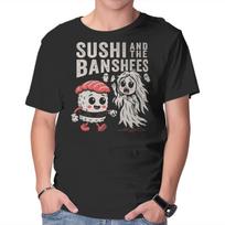 Unisex Crew Neck T-Shirt Sushi And The Banshees Graphic Short Sleeve Casual Tee L