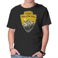 Unisex Crew Neck T-Shirt The Way To The Mountains Graphic Short Sleeve Casual Tee L
