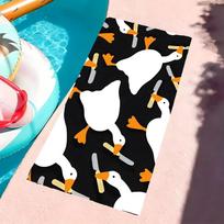 U-Untitled Goose Game Towel Microfiber Beach Towel, Quick-Dry, Sand-Free, Ultra-Fine Fiber, Super Soft. 60x35CM