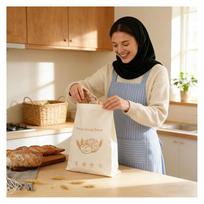 A84E-Beehive Bread Bags Beeswax Lining, Freezer Safe Keeper For Freshness, Eco-Friendly Sourdough Bread Storage Bag