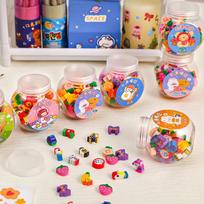 Mini Kawaii Stationery Kids Student Office Supplies Cute Eraser 50PCS Cute Rubber Eraser Creative Animal Fruit Pencil Erasers blue
