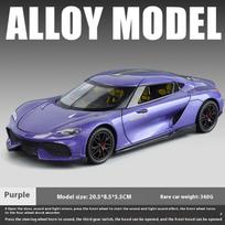 1:24 KNSG Gemera GT Sports Car Alloy Diecast Model Sound And Light Pull Back Children's Toy Kids Gifts Birthday Present Vehicle violetinė