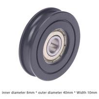 [C]POM 8x40x10MM U Type Groove Ball Bearing Wheel Pulley Roller 608ZZ Delrin Wheel