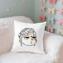 T-Tengens Uzuis Case Plush Fabric Soft Pillowcase Double Sided Print Cushion Cover Household Gifts Peach skin 18*18(CM)-1Pcs