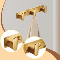 Kabyklos sieninės kabliukai durims Auksiniai Solidūs Metaliniai Elegantiškas Rankšluosčių Hanger Raktams 3 Hooks beige