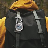 Carabiner Watch Clip Unisex Pocket for Men and Women Easy to Read Backpack Fob Accurate raudona