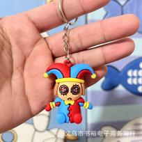 Cute Circus Clown Doll Skibidi Toilet Resin Keychain Cartoon Figure Pendant Creative Small Gift