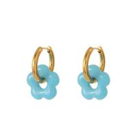 Colorful Ear Cuffs Jewelry Ear Buckle Aesthetic Flower Hoop Earrings  Unisex mėlyna