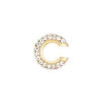 Retro Copper C Shape Ear Cuff Crystal Metal No Piercing Earrings Irregular Shape Thick Rhinestone Stud Earrings Daily