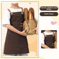 Children'S Apron With Multiple Pockets For Painting And Craft Activities For Household And Kitchen Use tamsiai ruda spalva