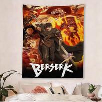 Berserk Guts Flame Anime Tapestry, Dark Fantasy Wall Hanging, Polyester Decor For Bedroom & Game Room 40X60CM
