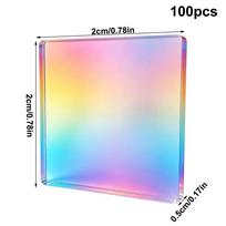 100PCS Iridescent Acrylic Craft Sheets, Radiant Rainbow High-Clarity Plastic For Resin Jewelry Mosaic DIY Art Supplies Women Men
