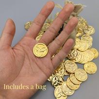 Genshin Impact Mora Coins with Bag 10/20/30/40/50Pcs Anime Golden Collection Prop Cosplay Trengthen Equipment Rock God Fans Gift