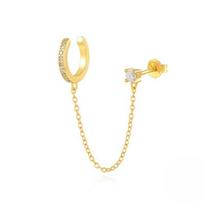Shiny Zircon Chain Clip Earrings Ear Cuff Style Dangle Chain Helix Earrings Ear Stud Tragus Earrings Fashion Jewelry auksas