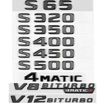 Bright black Car Letters V12 V8 Biturbo Emblem Stickers For Mercedes-Benz S63 S65 S320 S350 S400 S450 S500 W222 W221 Accessories S63