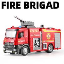 1:18 Ladder Fire Engine Model Toy Car Light Music Alloy Body Water Spray Sprinkler Vehicle Models Children's Birthday Presents