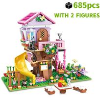 685pcs Building Blocks Friendship Tree House Villa Castle Classic Friend Girl's Model Figures Toy for Kids Birthday Gift