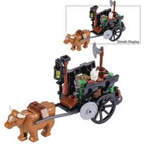 MOC Medieval Vegetable Cart Transport Carriage Building Blocks Prison Van Treasure Box Chariot Bricks Toys