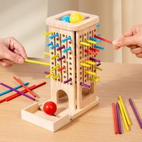 Early Education Wooden Three-in-one Stick Game Color Cognition Puzzle Parent-child Interactive Board Game Concentration Balance