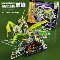 999PCS Mechanical Mantis Building Blocks Decorative Ornaments Educational DIY Model for Children Boys and Girls Festival Gifts C S