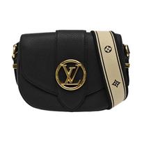 [Pre-Owned] Pont 9 Trendy Floral Shoulder Strap Logo Identification Grain Leather Crossbody Bag Small - Very Good #HKL5KF ONE SIZE