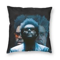 Hurry Up Tomorrow The Weeknd Pillowcase Printed Polyester Cushion Cover Decorative Pillow Case Cover Home Square 40*40Cm Peach skin 18*18(CM)-1Pcs