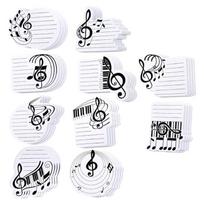 10Pcs Self-Adhesive Stick Notes Pads Musical Note Stick Notes Stick Pads Removable Stick Notes Notepads Stick Note Pads 1 white