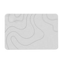 Indoor Diatomite Stone Bath Mat, Soft Diatomite Mud Mat, Water Absorption, Quick-Drying, Entrance Rugs 40x60 pilka spalva