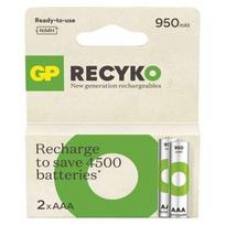 GP baterija (R03) AAA pakartotinai įkraunama RECYKO, NiMH R03, (2 baterijos / blisteris), 1000mAh