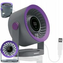 Stalinis LED USB-C ventiliatorius WINDMILL, tylus, galingas, violetinis