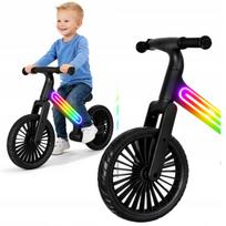 Vaikiškas balansinis dviratis 12", su LED, lengvas, reguliuojama sėdynė, nuo 2 metų