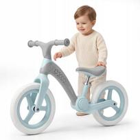 Sulankstomas balansiniai dviratukas Primabobo NEO, 2+ m., su LED, reguliuojamas, pilkas ir turkio