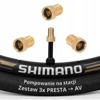 Dviračio ventilio adapteris PRESTA į AUTO, 3 vnt. rinkinys
