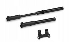 Dviračio pompa KROSS HP 4.0, aliuminio ir plastiko, 22 cm, 100 PSI, su žarna, juoda, AV/DV/FV