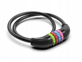 Dviračio užraktas GERDA COMBO FLEX 650/8C, juodas, su kodu