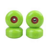 Ride in Style 4 pcs 52x32mm Soft Longboard Skateboard Wheels + ABEC9 Bearing žalia