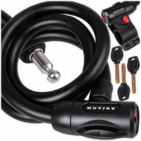 Dviračio spyna MUVIKE FLEX 1000/15K, 100 cm, 15 mm, su raktu