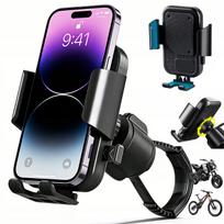 Telefono laikiklis motociklui, tvirtinamas ant vairo