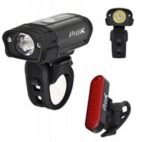 Dviračio žibintų rinkinys PROX HYDRA II, priekinis ir galinis, 400 lm, USB-C, 1100 mAh