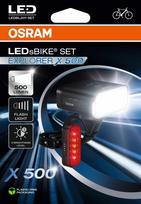 Dviračio žibintų rinkinys OSRAM LEDSBIKE EXPLORER 500, priekinis ir galinis, USB-C, LED