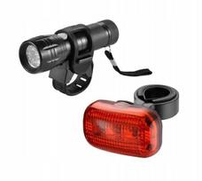 Dviračio žibintai: priekinis 9 LED, galinis 3 LED