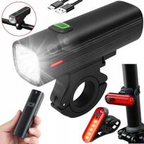 Dviračio žibintų komplektas LED, priekinis ir galinis, belaidis