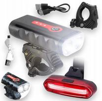 Dviračio žibintų rinkinys LED, priekinis ir galinis, 1800 lm, patvarus
