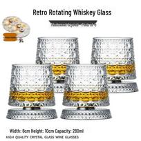 Rotating Crystal Whiskey & Brandy Glass gray