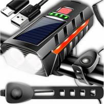 Dviračio priekinis LED žibintas su garsiu signalu, įkraunamas, 2400mAh