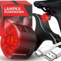 Dviračio galinis žibintas, raudonas, 250mAh, USB-C, atsparus vandeniui