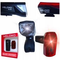 Dviračio žibintų rinkinys VELOXO, priekinis ir galinis, LED