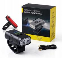 Dviračio LED žibintų rinkinys, 2000 lm, priekinis ir galinis