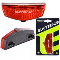 Galinis dviračio LED žibintas E1, 50/80 mm, veikia su baterijomis