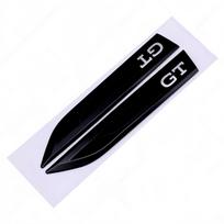 1 pair 3D ABS GT Blade Badge Sticker Car Side Fender Emblem Decal High-Quality Automotive Styling Accessories Silver juoda